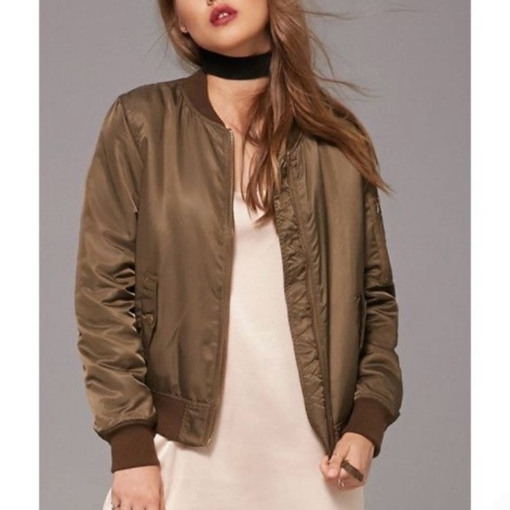 Forever 21 Olive Bomber Jacket